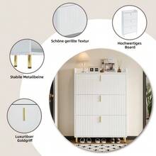 Shoe Cabinets - White - View 5