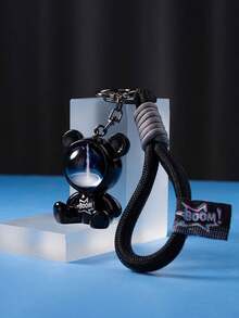 1pc Starry Sky Bear Keychain Pendant, Cute Cartoon Couple Keyring, Backpack Charm, Car Key Chain - Star Bear Pendant - View 11