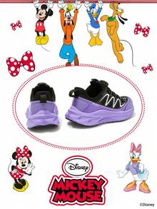 Disney 1 Pair Kids' Sneakers, Suitable For Daily Wear, Festivals, Sports, Outdoor Activities, Comfortable, Non-Slip, Durable, Breathable (Boys' Sneakers, Boys' Skate Shoes, Kids' Sports Shoes, Girls' Sneakers, Girls' Skate Shoes) - Black - View 3