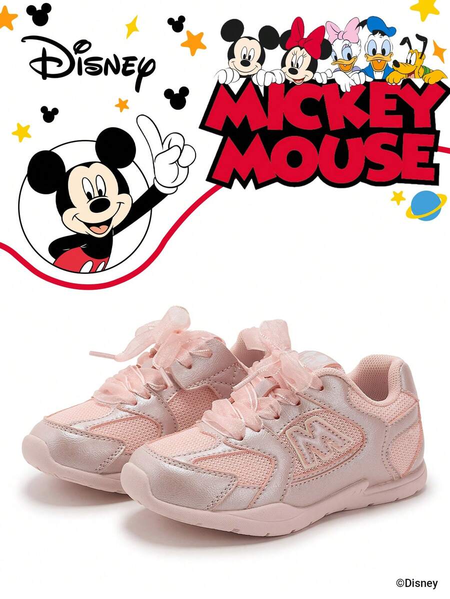 Disney 1 Pair Kids' Sneakers, Suitable For Daily Wear, Festivals, Sports, Outdoor Activities, Comfortable, Non-Slip, Durable, Breathable (Boys' Sneakers, Boys' Skate Shoes, Kids' Sports Shoes, Girls' Sneakers, Girls' Skate Shoes) - Pink - View 1