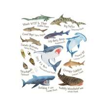 6pc Shark Family Vinyl Iron-On/Sew-On Patches - Shark-Themed DIY Appliques With Iconic Logo, Washable For T-Shirts, Jeans, Jackets, Backpacks - Durable For Fabric Decoration (For Clothing, Bags, Hats)Open - 隨機風格 - 查看 1