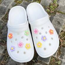 5/10/15pcs Summer Floral Shoe Charms, Playful Charm Design | ABS Resin Flowers, - Decorative Accessories For Clogs, Sandals - Personalized Footwear Accessories, Perfect Birthday Gift, Party Gift For Men And Women - Multicolor - View 7