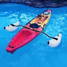 Kayak Outrigger Stabilizers, 2 PCS, PVC Inflatable Outrigger Float With Sidekick Arms Rod, Standing Float Stabilizer System Kit For Kayaks, Canoes, Fishing Boats - White - View 1