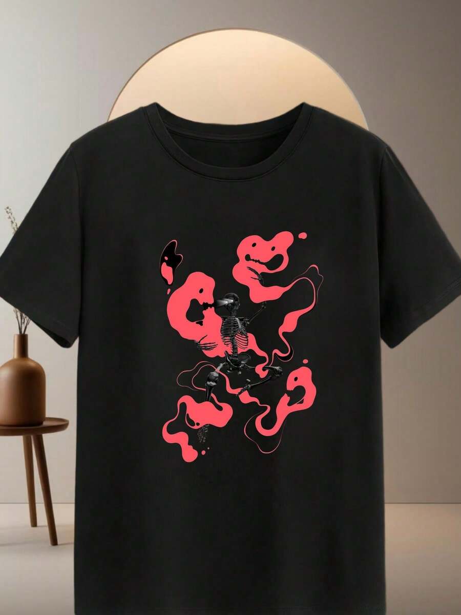 Neutral Black T-Shirt, 220g, 100% Cotton, Bold "Stop Snitch" Graphic, Perfect for Casual Wear & Showcasing Personality - Negro - Ver 1