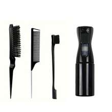 浇水壶造型梳套装，3 件套，包含 1 把后梳、1 把发梳、1 把尖尾梳和 1 把用于抚平婴儿碎发的蓬松梳。 - 黑色 - 查看 7