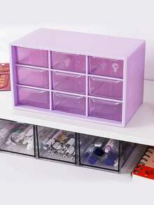 Transparent Plastic Desktop Drawer Storage Box, Large Capacity Multi-Function Storage Rack, Suitable For Desk Or Wall-Mounted, Portable Jewelry Stand, Office Supplies, Cosmetics, Bathroom Accessories, Travel Essentials - Multicolor - View 8
