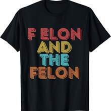 Camiseta retro vintage de F Elon y el delincuente - Negro 1 - Ver 1