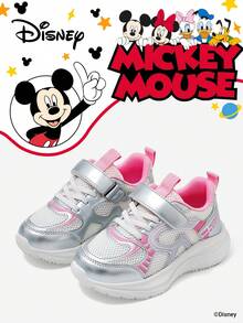 Disney 1 Pair Children's Collaborative Sports Shoes, Suitable For Daily Wear, Festivals, Sports, Outdoor, Comfortable, Non-Slip, Durable, Breathable (Boys' Sports Shoes, Boys' Skate Shoes, Children's Sports Shoes, Girls' Sports Shoes, Girls' Skate Shoes) - Pink - View 1