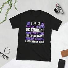 Camiseta unisex con texto en inglés "Soy técnico de laboratorio" - Negro 2 - Ver 1