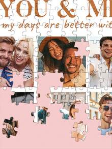 1pc Customized Puzzle, Personalized Valentine's Day Photo Puzzle, Photo Customized Puzzle, Complete The Puzzle With Your Favorite Photos, Valentine's Day Gift, Birthday Gift, Anniversary Gift, Couple Gift, Home Decor, Collectible, Reusable, Cute, High Quality, Birthday Gift, Wedding Anniversary, Graduation Memento, Mother's Day Father's Day Gift - Multicolor - View 7