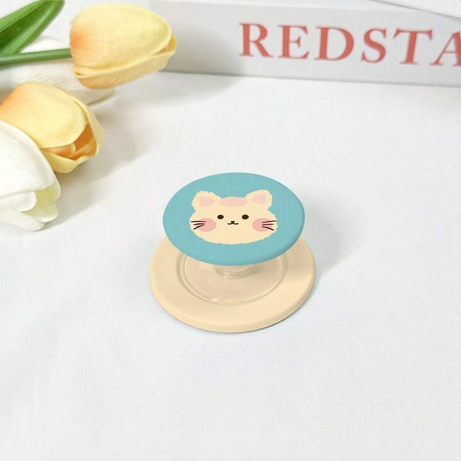 MagSafe Airbag Sliding Phone Holder, Strong Magnetic Detachable, Matte Finish, Residue-Free Adhesive, Compatible With Magnetic Cases & 12/13/14/15/16/17 Series, Cute Cat Pattern - Multicolor - View 1