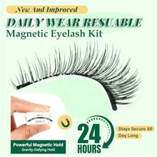 DReusable Magnetic Eyelashes 2 Pair With Applicator No Glue Needed 3D Natural Magnetic Lashes Easy To Apply And Long Lasting For Daily Use And Events A01+A03 - MagneticEyelashesA01A03 - View 5