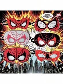 6pcs Marvel Spider-Man Masks Cosplay Mask Gift Christmas Birthday Party Costume Mask For Kids Festival Gifts Party Decorations For Boys And Girls (Stochastic Style) - Multicolor - View 2