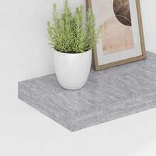 vidaXL Schweberegale 2 Stk. Betongrau 40x23x3,8 cm MDF - Grau - Übersicht 4