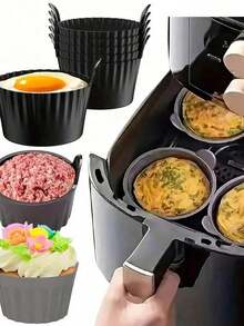 1Pc Reusable Silicone Muffin Cupcake Mould Circle Oven Cute Summer Gifts Personalised Gifts Mother's Day Gift For Cakes Cream Pudding - Multicolor - View 2