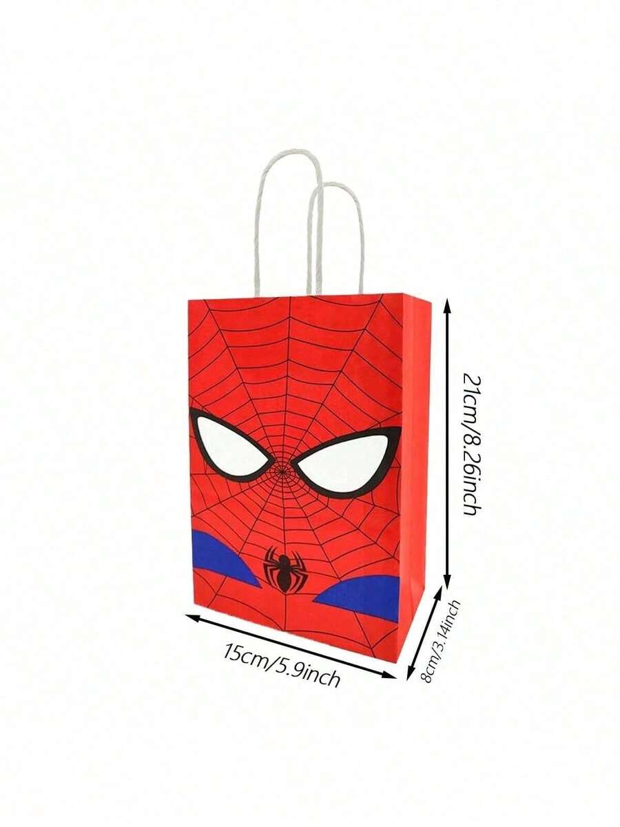 Marvel 10个蜘蛛侠主题生日派对礼品袋，蜘蛛侠糖果袋，糖果袋，蜘蛛侠生日派对用品和装饰品，非常适合作为生日和节日礼物 - 彩色 - 查看 1