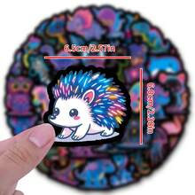 50PCS Neon Animals Stickers Decals Scrapbook, Journaling, Laptop, Bumper, Skateboard, Water Bottles, Collectibles, Pen Holders, Journals, Computer, Phone Stickers Can Bring A Lot Of Fun To Your Life, The Perfect Gift For Adults - Neon Film - View 3