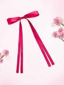 1Pc 6 Inch Hair Bow Fashionable Teens Girl Tassel Ribbon Bowknot Hair Bows With Clips With Small Long Tail For Festivals Party - A - View 10