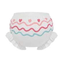 Bộ 4 chiếc quần lót cho bé gái, họa tiết trái tim, viền bèo nhún, 100% cotton, mềm mại, thoáng khí. - Nhiều màu - Xem 7