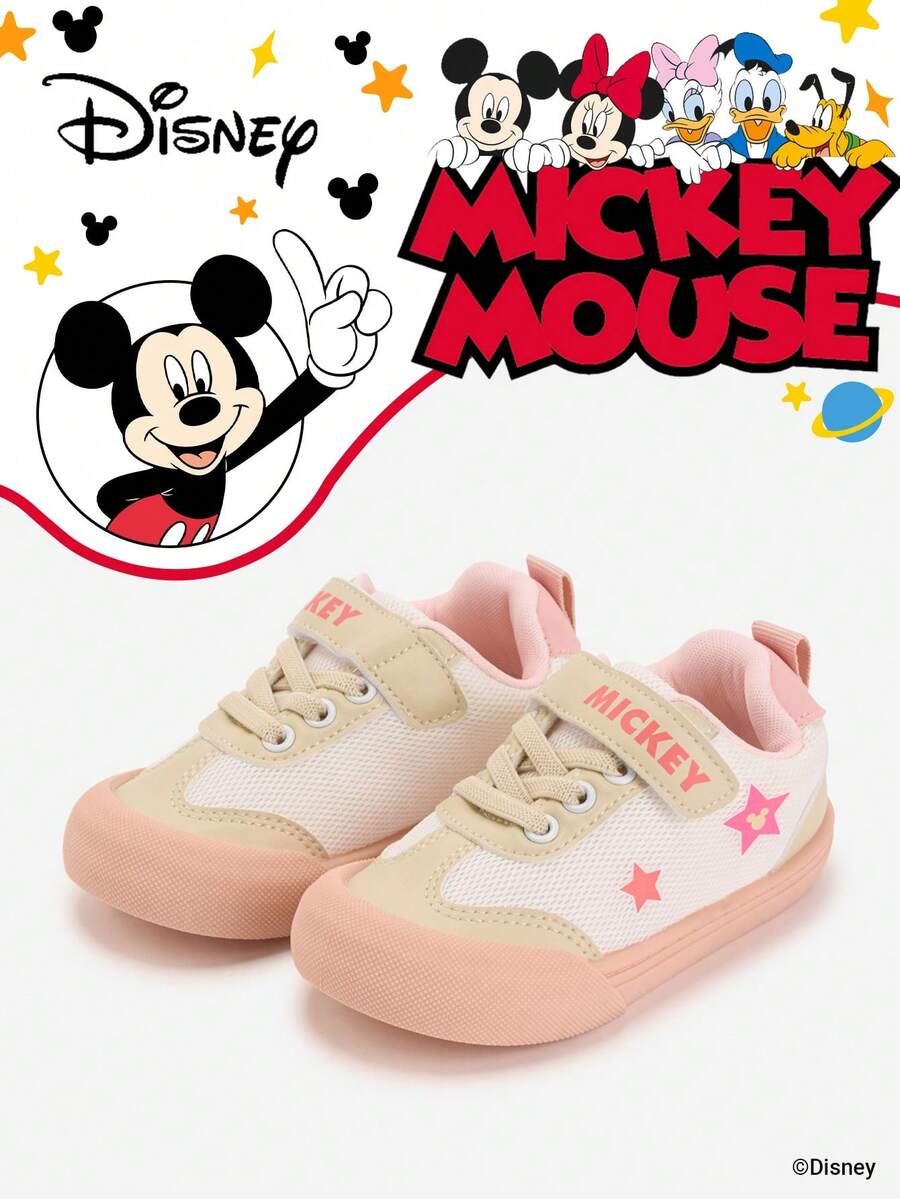 Disney 1 Pair Kids Sports Shoes, Suitable For Daily Wear, Festivals, Sports, Outdoor, Comfortable, Snug Fit, Anti-Slip, Durable, Breathable (Boys' Sports Shoes, Boys' Casual Shoes, Girls' Sports Shoes, Girls' Casual Shoes) - Pink - View 1