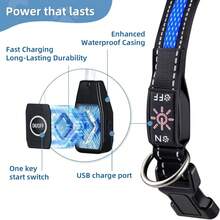 Rechargeable Waterproof LED Glowing Dog Collar - Night Walking Safety Luminous Pet Accessory - Best USB Charging Glow Collar - Multicolor - View 6