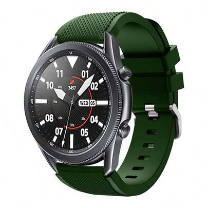 1 Pack 22mm Silicone Bands, Compatible With Samsung Gear S3 Frontier/Classic Watch Silicone Bracelet, Sports Silicone Band Strap Replacement Wristband Compatible With Samsung Gear S3 Frontier / S3 Classic,Compatible With Huawei Watch 2 Pro/GT/GT2(46mm)/GT2E/GT2 Pro/Watch 3/3 Pro,22mm Universal Soft Silicone Watch Band