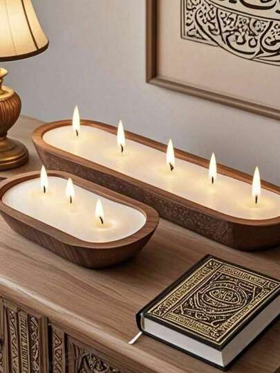 A Brand New Wooden Boat-Shaped Aroma Candle, A Perfect Choice For Party Gifts, Vacation Atmosphere Decoration And Home Lighting. This Wooden Bowl Aroma Candle Is Suitable For Homes, Hotels And High-End Restaurants. It Can Be Used For Home Decor And Indoor Aroma, As Well As For Ramadan, Parties, Valentine's Day, Mother's Day And Graduation Season.
