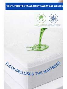 发现干净、舒适床的秘密 - 100％防水床垫保护套 - 柔软、透气、无噪音 - 完美适合单人床和双人床，有 120x200 厘米、160x200 厘米和 180x200 厘米尺寸可供选择，完美适合单人床和双人床。 - 白色 - 查看 3