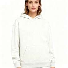 Hoodie Men's Loose FitTrendy Streetwear Beige Pullover Long Sleeve Fall Outfits2000s Style Fuerza Clothing OG6J - trắng - Xem 1