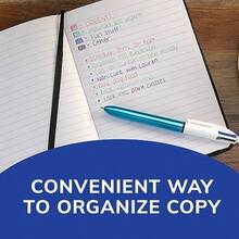 Soporte ajustable para teléfono, Bolígrafo retráctil de 4 colores BIC con punta media de 1.0 mm, en colores de tinta surtidos, regalo de primavera - Negro Azul Verde Rojo - Ver 5