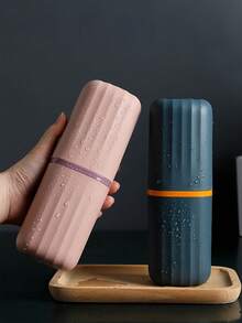 Cốc đựng bàn chải đánh răng du lịch dung tích lớn có nắp đậy chống bụi, giá đựng bàn chải sắp xếp cho người thường xuyên đi du lịch nam nữ, hộp đựng bàn chải chống ẩm cho phòng tắm, phòng gym, du thuyền, cắm trại, bãi biển, kỳ nghỉ, ký túc xá, quay lại trường học, phụ kiện du lịch thiết yếu - Nhiều màu - Xem 8