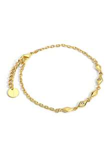 Charm-In 1pc Diamond-Shaped Bracelet Inlaid With Dazzling Zirconia, Suitable For Daily Wear Or Gatherings, Holiday Gift - Yellow Gold - View 6
