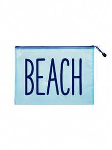 Multi-Color Waterproof Fashion Mesh Fabric Beach Bag, Make Up Bag With Color "Beach"Printing, Beach Theme. Large Capacity Transparent Cosmetic Bag, Toiletry Bag With Nylon Zipper - Lightweight, Storing Sunscreen, Snacks, Bikinis, And Beach Essentials. Spring And Summer Storage, Durable, Very Suitable For Swimming - MultiWarna - View 16