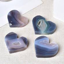 CUPIDCRYSTAL Natürliche Achat-Herzscheiben, geeignet als Geschenke, Büro- und Heimdekoration, kreative Präsente, Kristallornamente und Figuren, Valentinstags- und Muttertagsgeschenke - Verschiedenfarbig - Übersicht 1