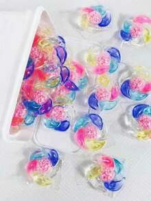 100-5粒/套 6合1洗衣凝珠，强力去污，香氛珠，多功能香氛洗衣清洁珠，持久留香，柔顺衣物，便携式洗衣凝珠，洗衣用品 - 彩色 - 查看 6