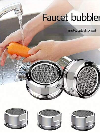 Stainless Steel And Plastic Kitchen Faucet Filter Element, Aerator And Nozzle Replacement Parts - Faucet Accessories - Durable, Easy To Install And High Flow Kitchen Faucet Repair And Maintenance Parts, Brand New Dual-Mode Kitchen Faucet Sprayer Filter, Adjustable 360° Swivel Anti-Splash Faucet Aerator, Kitchen Sink Faucet Aerator, Kitchen Accessories, Kitchen Tools