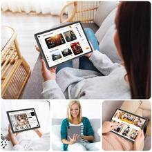 Relndoo Android Tablet, 2026 Android Pad, 10.1-Inch Tablet With Keyboard, 16GB RAM+128GB ROM, T606 8-Core CPU, 2.4G/5G Wi-Fi, 1280*800 HD Touchscreen, 5MP+8MP Dual Camera, Type-C Port, 6000mAh, Supports Up To 1TB SD Card Expansion, With Free Keyboard, Mouse, Pen, Protective Case And Protective Film, Android 14 Tablet, Pad (Without Adapter) - 黑色 - 查看 7