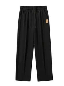 Men's Lightweight, Comfortable Casual Sports Pants, Suitable For Running, Fitness, Workout - Black - View 6