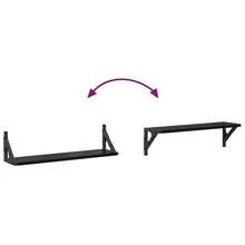 vidaXL Wandregale 2 pcs Schwarz Eichen-Optik 60 x 15 x 15,5 cm - Schwarz - Übersicht 10