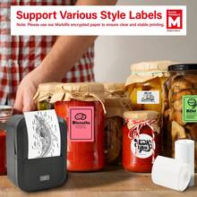 Impressora de etiquetas Marklife X2, impressora térmica portátil para impressão de etiquetas de identificação, etiquetas de produtos, etiquetas de roupas, etiquetas para latas e etiquetas de endereço. Ideal para estudantes, uso doméstico e pessoal. Compatível com sistemas Android, iOS e Windows. Acompanha 3 rolos de papel. - Impressora branca e três rolos de etiquetas de 40*30mm - Ver 5