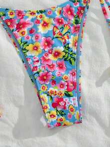 PEPPERMOLLY Bộ bikini hai mảnh họa tiết hoa nhí | Đồ bơi 2 mảnh có thể điều chỉnh với dây buộc - Đồ bơi hoàn hảo cho kỳ nghỉ hè trên bãi biển - Nhiều màu - Xem 7