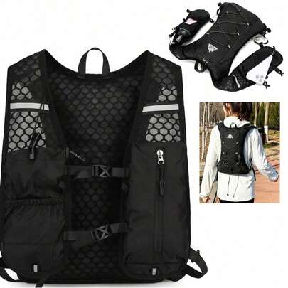 轻便透气跑步背包，可调节跑步水袋背心，防汗健身包，男女通用，适用于户外运动，如马拉松、慢跑、骑行、徒步、登山、露营等，跑步必备配件