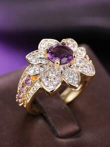 1 chiếc nhẫn đá Cubic Zirconia thời trang dành cho nữ, thích hợp làm quà tặng Ngày Valentine, đám cưới, kỷ niệm, tiệc tùng. - 1 # - Xem 8