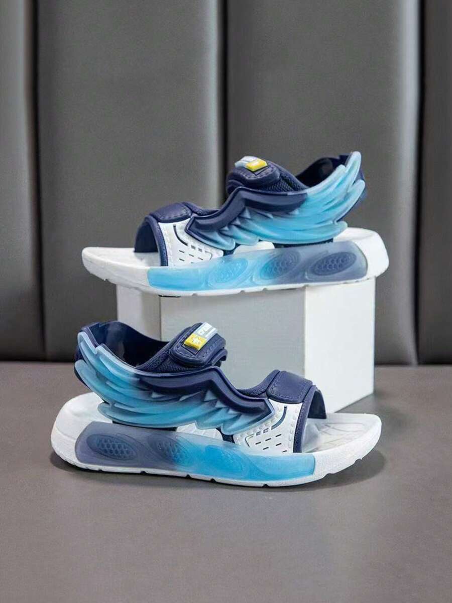 1双儿童凉鞋，2026新款校园风，超轻防滑，软底透气，多功能女童沙滩运动凉鞋 - 藍色 - 查看 1