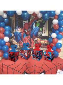 Marvel 12pcs New Spider-Man Party Supplies Candy Box Superhero Spider-Man Candy Boxes Snack Gift Box Gift Bag For Birthday Party Favor Perfect Birthday And Holiday Gifts New Year's Gift, Valentine's Day Gift, Easter Gift ﻿ - Multicolor - View 6