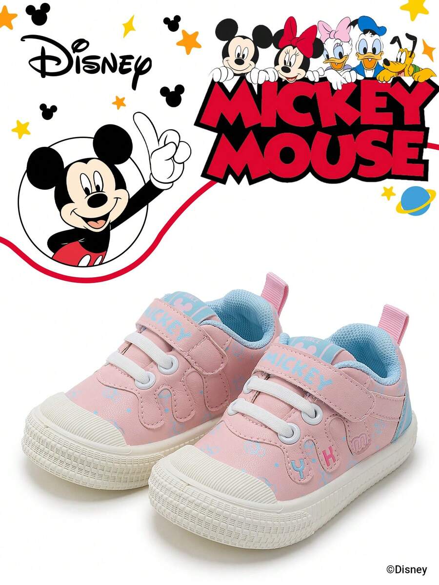 Disney Authentic Collaboration With  | A Pair Of Children's Sneakers, Suitable For Daily, Festival, Sports, And Outdoor Wear. It Fits The Foot Comfortably, Is Anti-Slip, Wear-Resistant, And Breathable (Boys' Sneakers, Boys' Board Shoes, Children's Sneakers, Girls' Sneakers, Girls' Board Shoes) - Pink - View 1