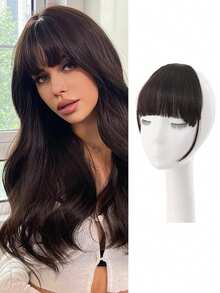 Synthetic Fiber Air Bangs Women's Wig With Sideburns Natural Hair Replacement Hairline Invisible Straight Bangs Wig Patch - Multicolor - View 10