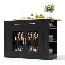 Mobile Storage Islands - Black+Natural + MDF + Kitchen - View 4
