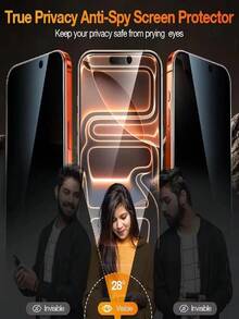 4 paquetes de protector de pantalla de cobertura completa compatible con iPhone 17 Pro Max, 17 Pro, 16 Pro Max, 17, 16, 16e, 15, 14, 13, 12, 11, X, XS, XR, XS Max, Plus, Mini, de vidrio templado 9H+, compatible con la Isla Dinámica, anti-arañazos, anti-huellas - Negro - Ver 2