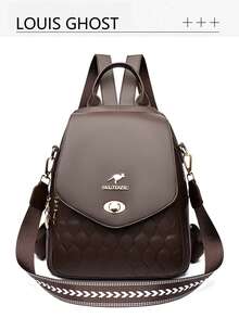 Leather Backpack | Interpret The Aesthetics Of Travel In All Scenarios Quilted Stitching Process, A Set Of Equipment To Unlock The Absolute Visual Sovereignty Daily, Commuting And Travel The Whole Series Is Equipped With Adjustable Double Shoulder Straps/Crossbody Straps Top Handle, Through Double Shoulder Commuting Liberation, Hand-Held Quick Access,-Body Urban Neat And Adapt To Officen - Multicolor - View 11